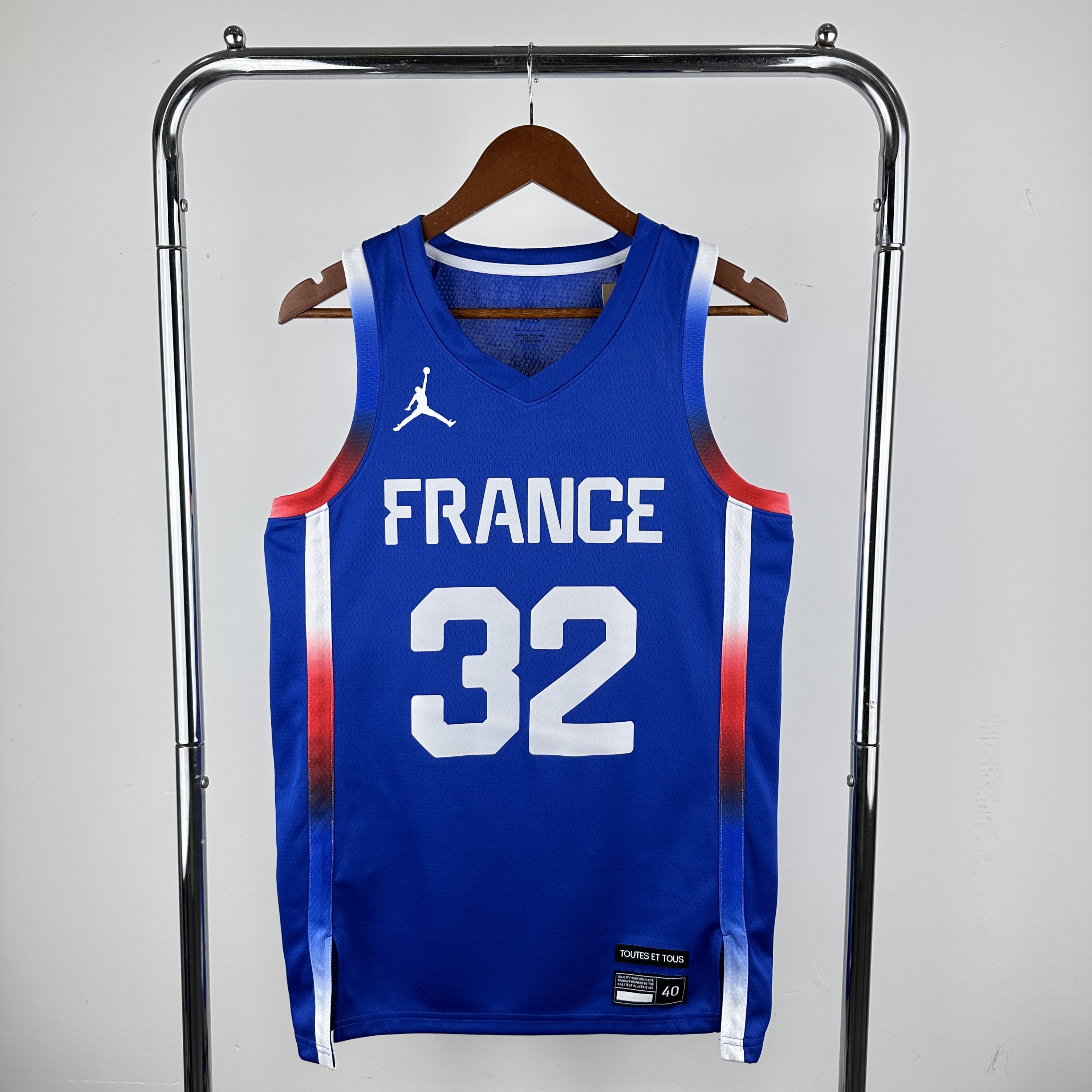 2024 Olympic France team #32 Wembanyama Blue NBA Jersey-0